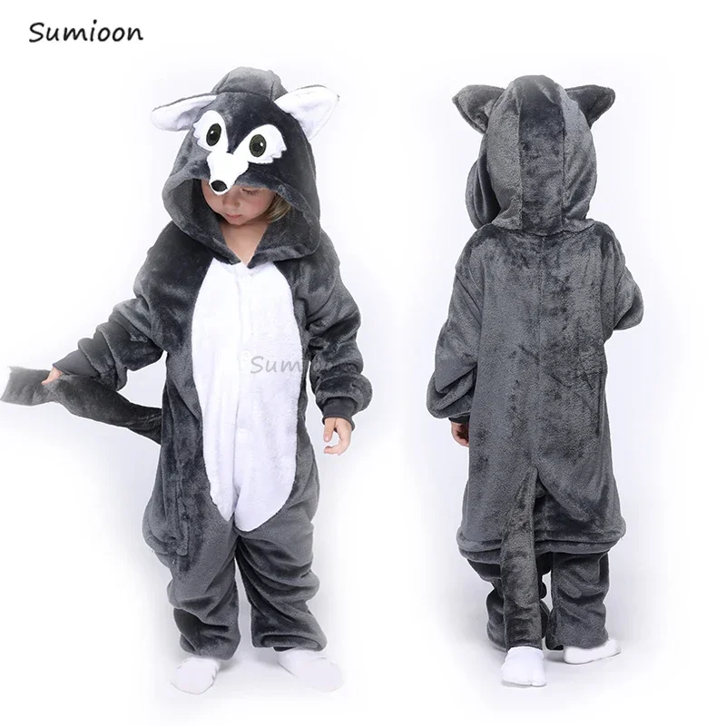 Kigurumi Pajamas Unicorn For Children Baby Girls Pyjamas Boys Sleepwear Animal Wolf Lion Licorne Onesie Kids Costume Jumpsuit