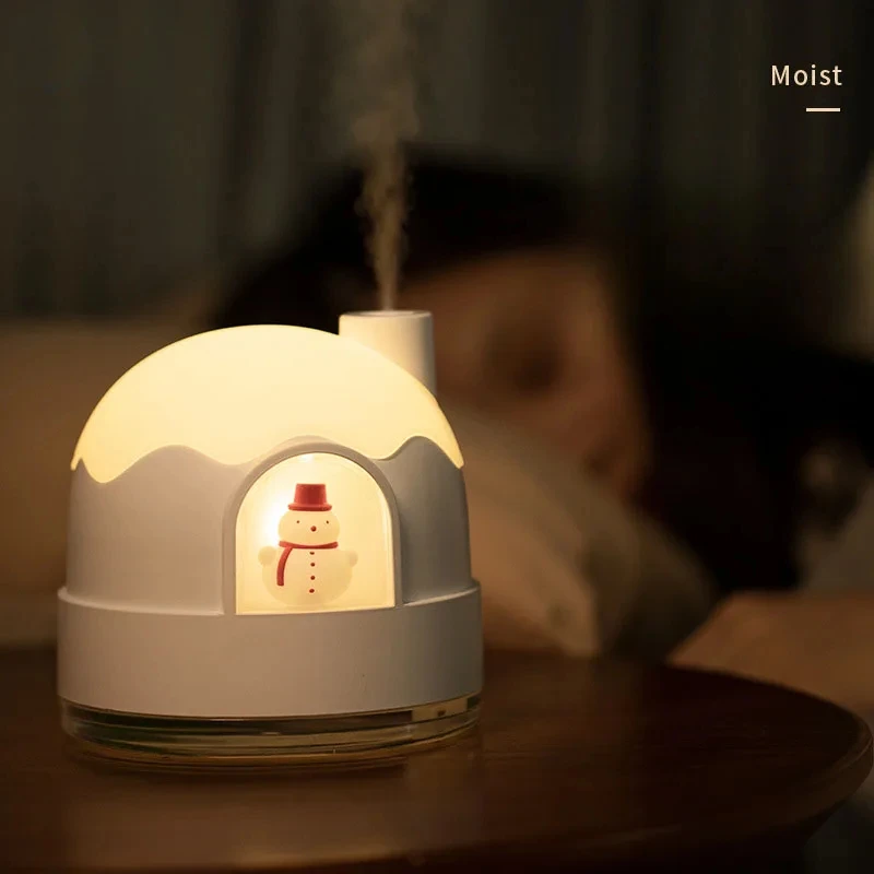 

Увлажнитель воздуха Mijia Snow House 2 в 1, ночник, регулируемый по времени, милые увлажнители для автомобиля, офиса, спальни