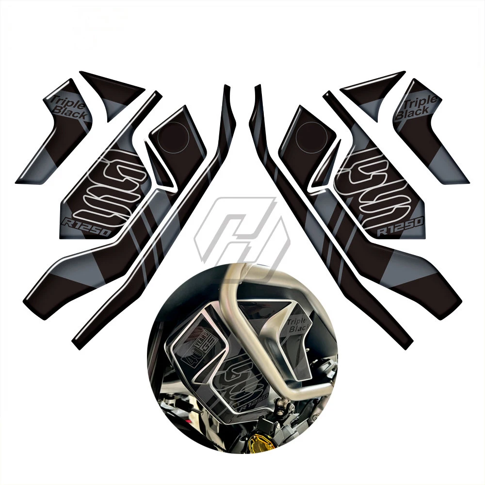 3D Resin Motorcycle Radiator Guard Sticker for BMW R1250GS Adventure 2019-2023 40 Years GS Triple Black