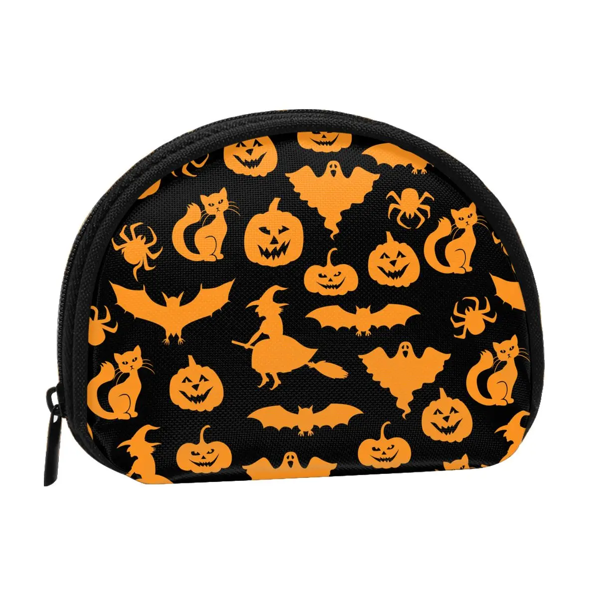 

Halloween Pumpkins 3D Printing Coin Purse Ladies Shopping Portable Silver Coin Bag Travel Mini Credit Card ID Card Bag Gift