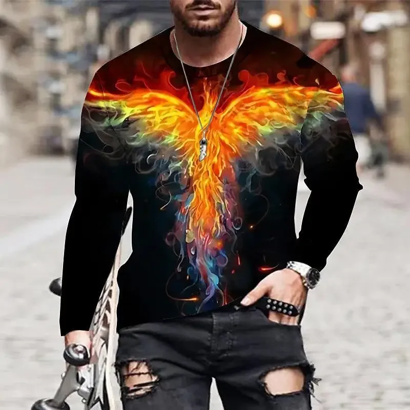 thumbnail image 1 of Camiseta de cuello redondo para hombre, sudaderas holgadas, camisetas de manga larga de una pieza, venta de alta marca, divertidas, tallas S y XXL, emo, nuevas, 1 of 5