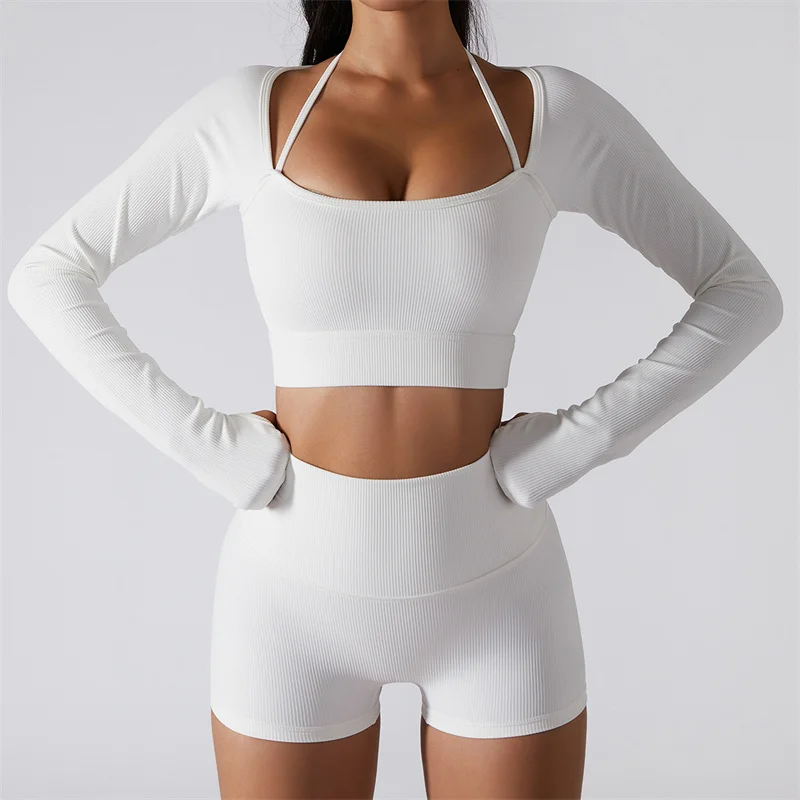 Summer Seamless Yoga Set Women Sports Suits Quick Drying Slim Fit Workout Bra Cropped Sports High Waist  Legging Fitness Wear