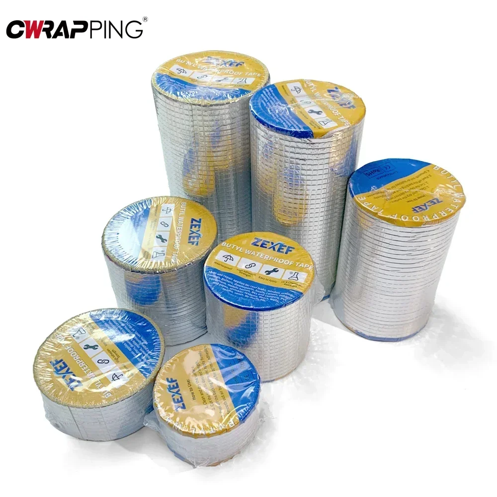 Butyl Waterproof Tape Aluminum Foil Sticker High Temperature Resistance Roof Pipe Stop Leak Crack Duct Repair Tape