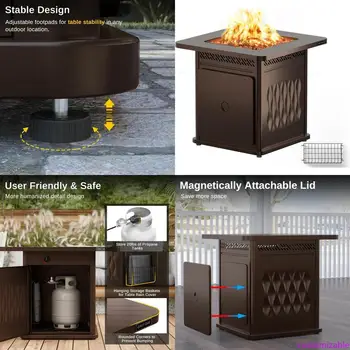 28-Inch Propane Fire Pit Table 1