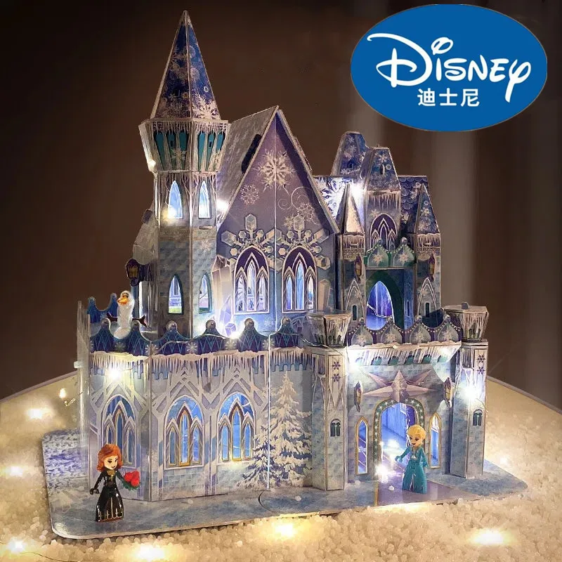 

Frozen Castle 3d Jigsaw Puzzle Children's Assembled Model Toy Girl Fighting Open And Close Hut Led Lighte Birthday Gift