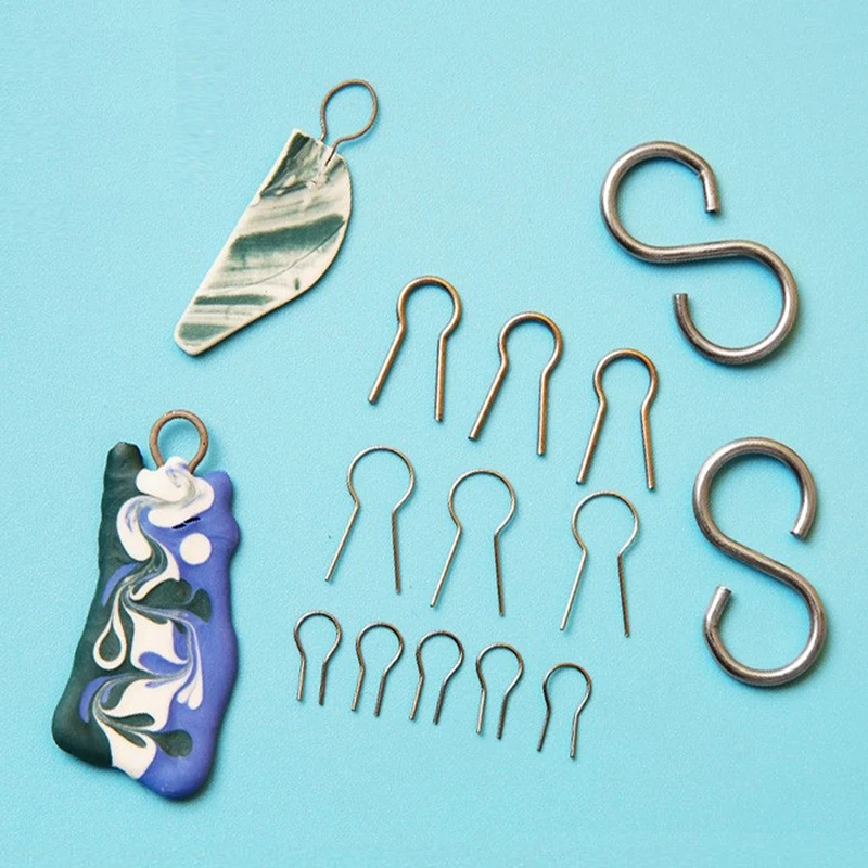 R-type Needle High Temperature Resistant Tungsten Wire Fire Hook Jump Ring Pottery Pendant Hanging Ring 50/100PCS pottery sculpting tools pottery tools tungsten wire