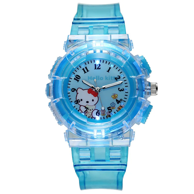 Watch Kawaii Melody Cinnamoroll Children LED Luminous Watch Kuromi HelloKittys Student Wrist Watch Kids Birthday Gift Toy 4