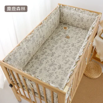 5 pezzi set biancheria da letto per bambini in pizzo di cotone paraurti per culla biancheria da letto per bambini lavabile neonato proteggere cuscino paraurti lenzuolo set letto per bambini