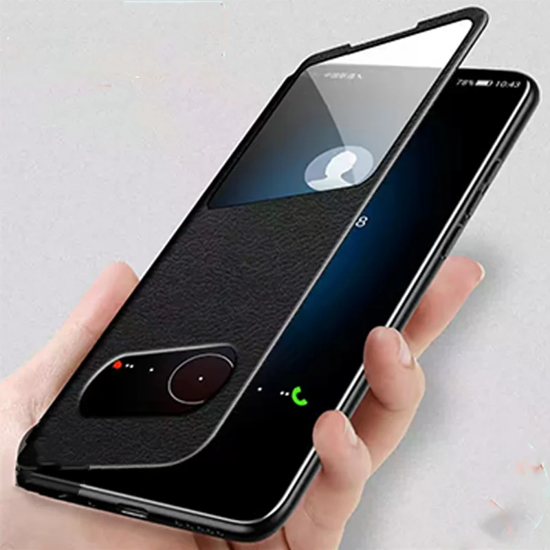 for Honor Magic 5 Pro Case Flip Quick Answer Window View Leather Cover for Honor Magic5 Pro etui Magic 5 5Pro Phone Case