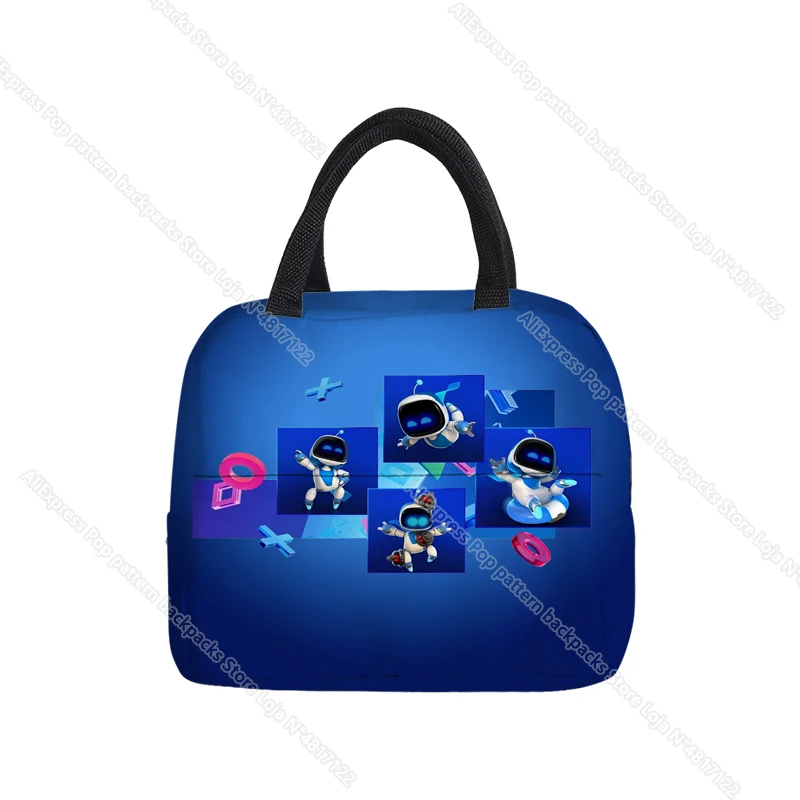 Astro Bot Lunch Bag for Boys Kids Girls Cartoon Astronaut Waterproof Cooler Lunch Box Tote Insulation Package Portable 3
