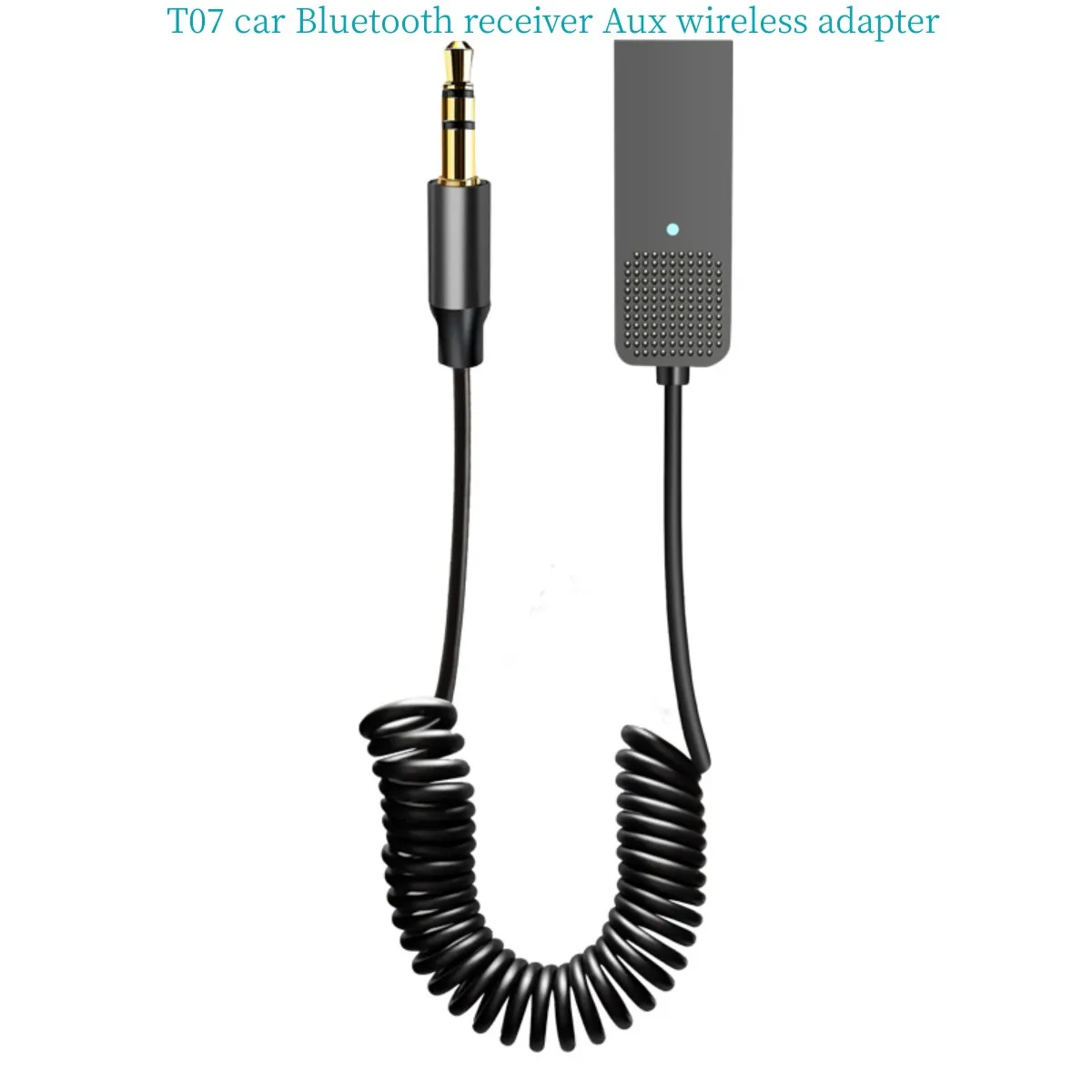 T07 Car Bluetooth Receiver Aux Wireless Adapter Usb To 3.5Mm Jack Audio Music Mic Hands Free For Car Speaker
