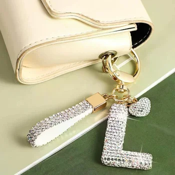 Portachiavi con lettere bianche luminose Alfabeto AZ per portachiavi per auto/mochila e regalo con cordino aggiuntivo