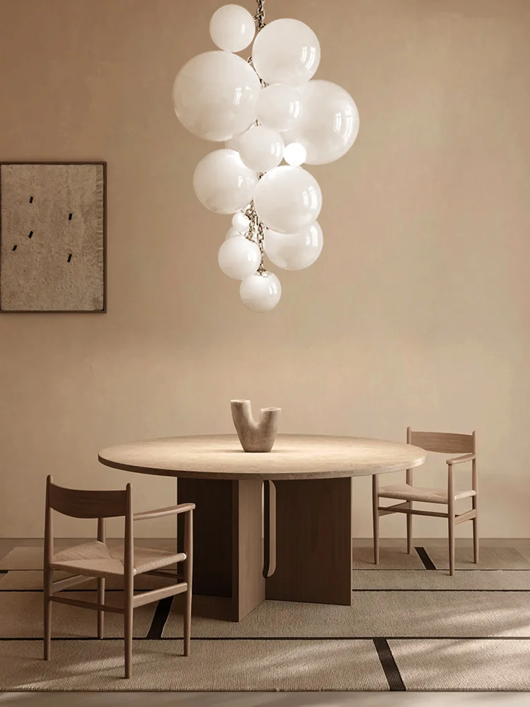 Purple Glass Grape Ball Art Ceiling Chandeliers Hanging Lamps Suspension Luminaire for Living Room