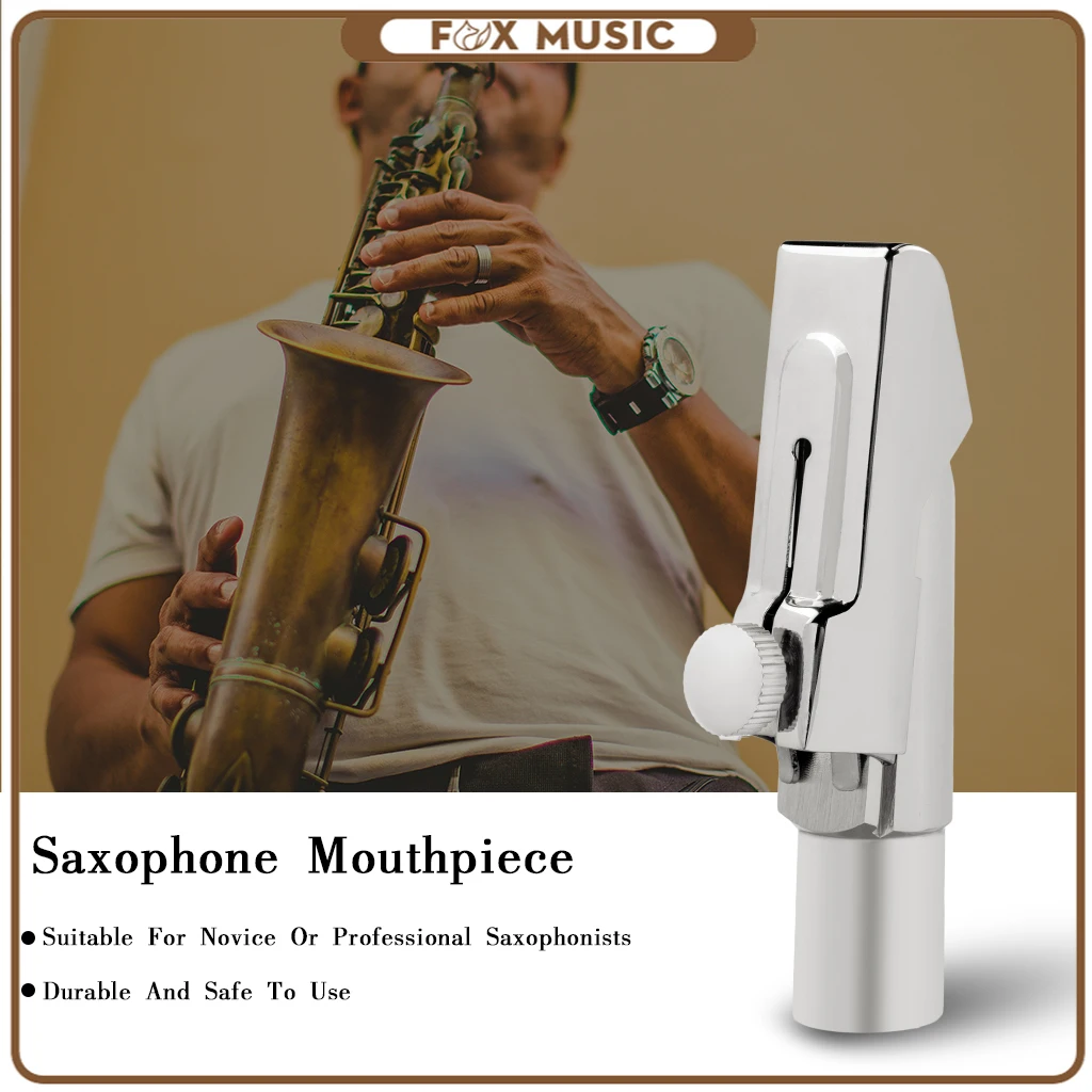 Silver Color Nickelplated Saxophone Mouthpiece Metal Mouthpiece Alto Sax 59 Size Tip Good