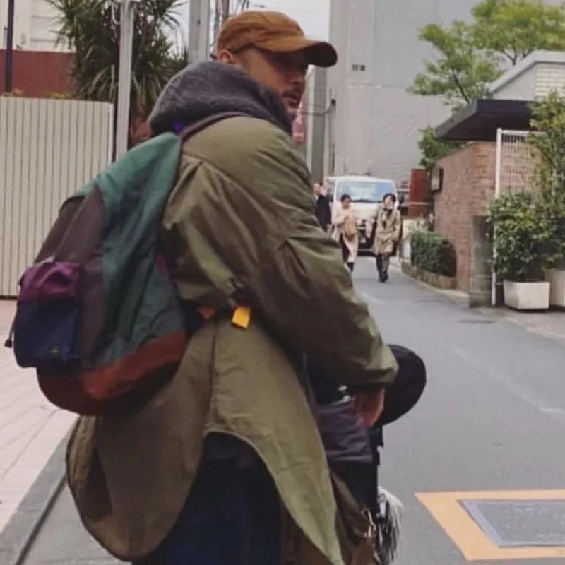 New Arrival Vintage KAPITAL Simple Mid Length Loose Cotton Jacket for Men Casual Thick Winter Oversized Parka Coat Japan Style