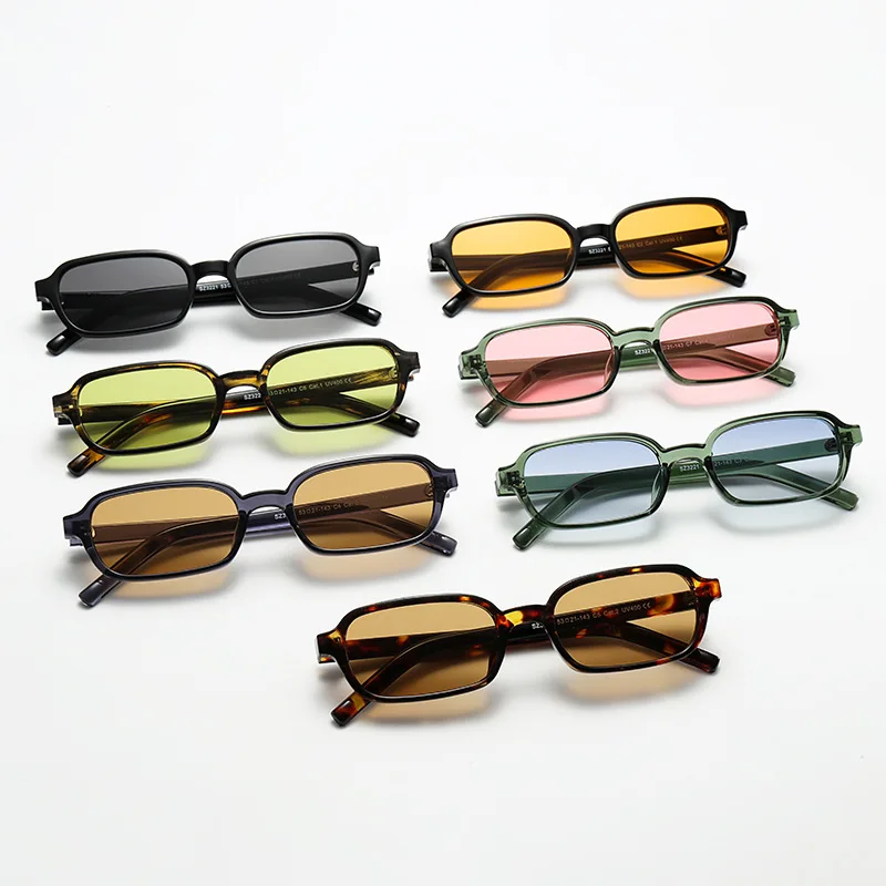 Chic Retro Rectangle UV400 Sunglasses - Unisex Fashionable Narrow Shades