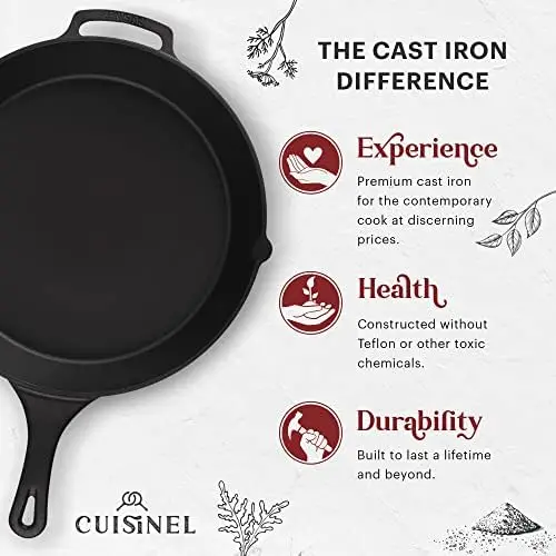 12 Inch Cast Iron Skillet with Handle Holder