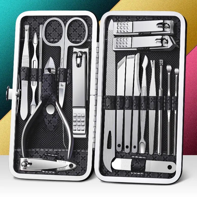 Nail Clipper Sets Manicure Cutters Household Stainless Steel Earpick Earpick Pedicure Toe Nail Scissors Tools 8/9/11/12/16/19Pcs nail clipper set nail care kit nail scissors set nail clippers manicure pedicure kit manicure set manicure sets manicure nail clipper set nail clippers kit