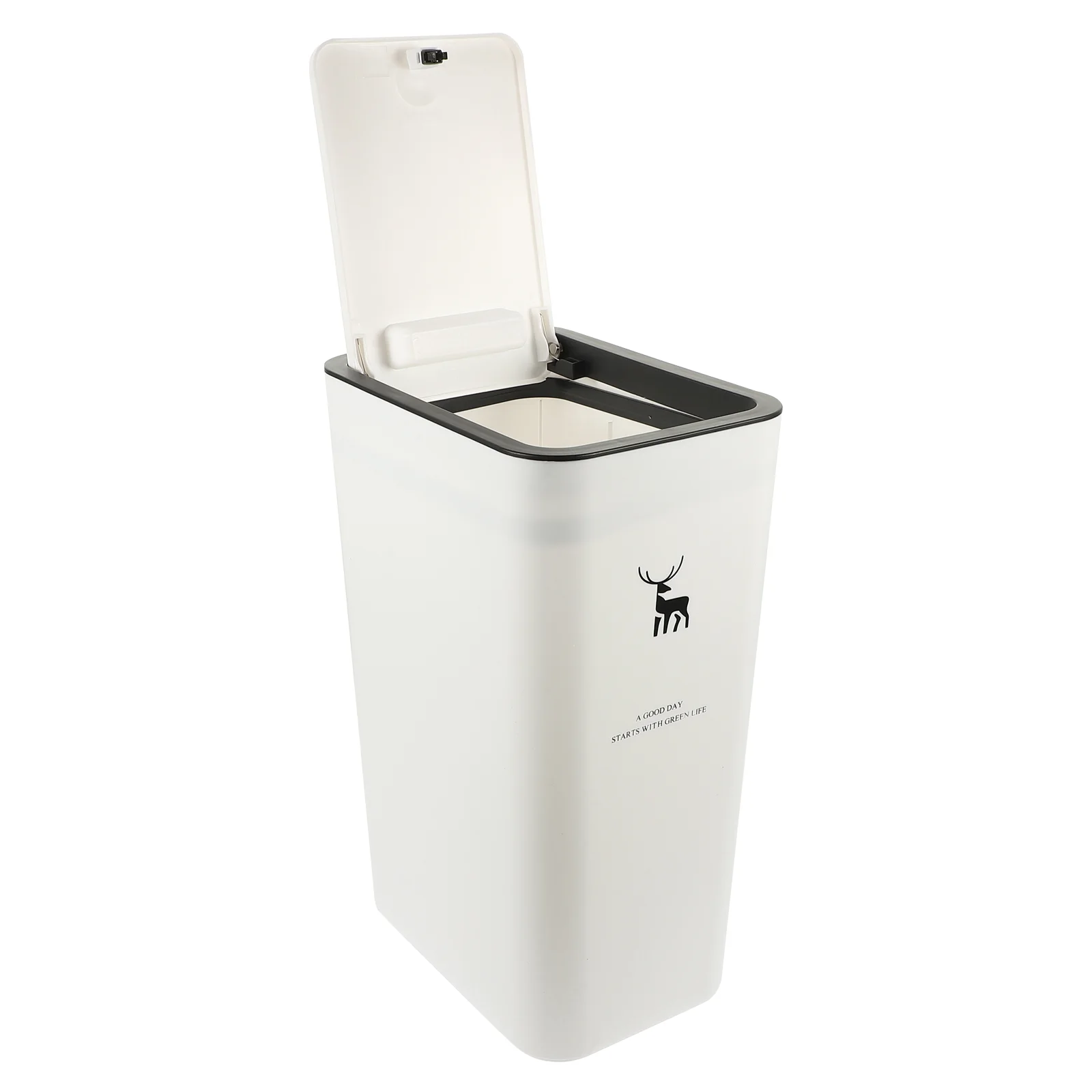

22x15.5x33cm Push Type Trash Can Kitchen Bathroom Trash Can with Lid Garbage Wastepaper Bin Trash Holder Kitchen Trash Can