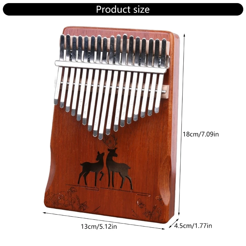 17 Keys Kalimba Thumb Piano 17 Key Finger Piano Thumb Instrument for Kids Adults Beginners Birthday Musical Gift