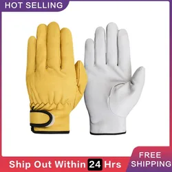 Work gloves cowhide leather workers work welding safety protection garden sports motorcycle driver wear-resistant gloves