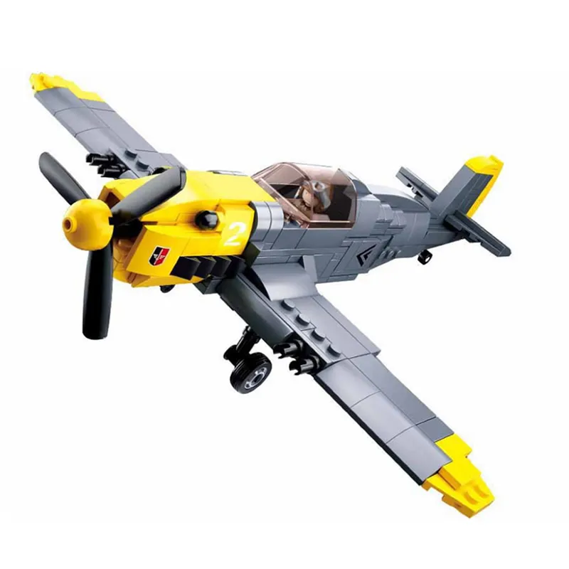 

Mercer Schmidt fighter Building Blocks WW2 Military Series Propeller aircraft Plane Bricks Toys for Kids Gift Normandy landing