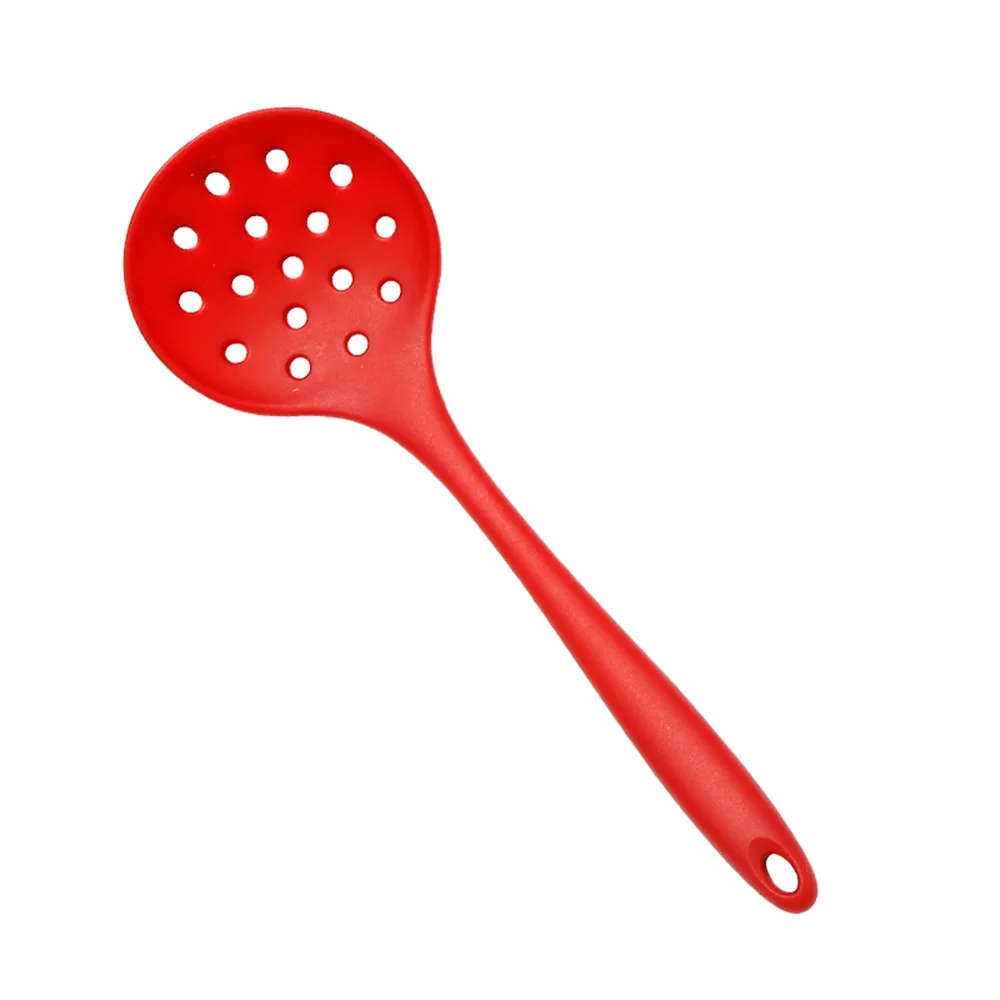 Silicone Non-Stick Cooking Utensil Set with Spatula and Strainer Spoon