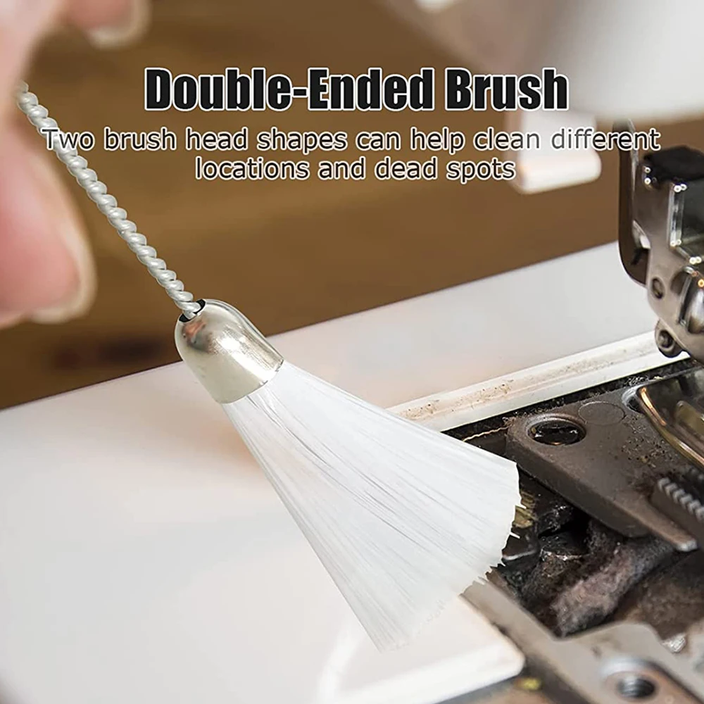 8pcs Sewing Machine Cleaning Kit Tweezer Double Headed Brush