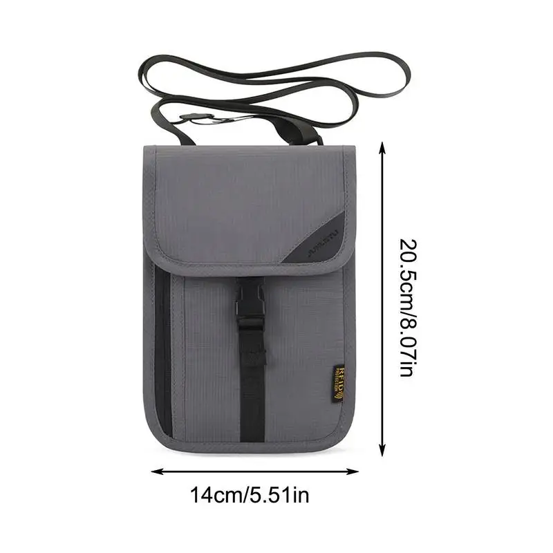 Travel Anti-theft Document Storage Passport Holder Bags Nylon Portable RFID ID Credit Card Organizer Neck Pouch Crossbody Bags