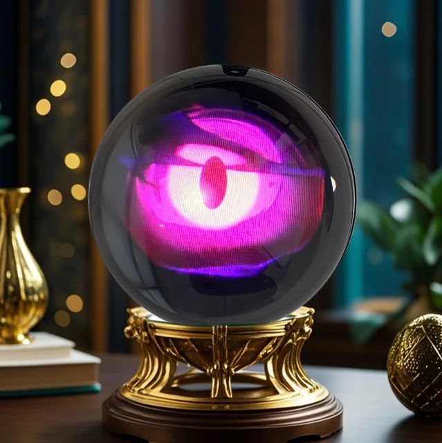 Morpheorb 2.7" 3D Crystal Ball Digital Display - Customizable Video/Photo Player, USB-C Rechargeable, Gift For Anniversaries & Birthdays