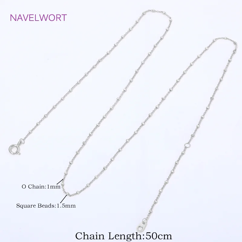 Elegant 18K Gold Plated Square Beads Necklace Chain with Spring Clasp