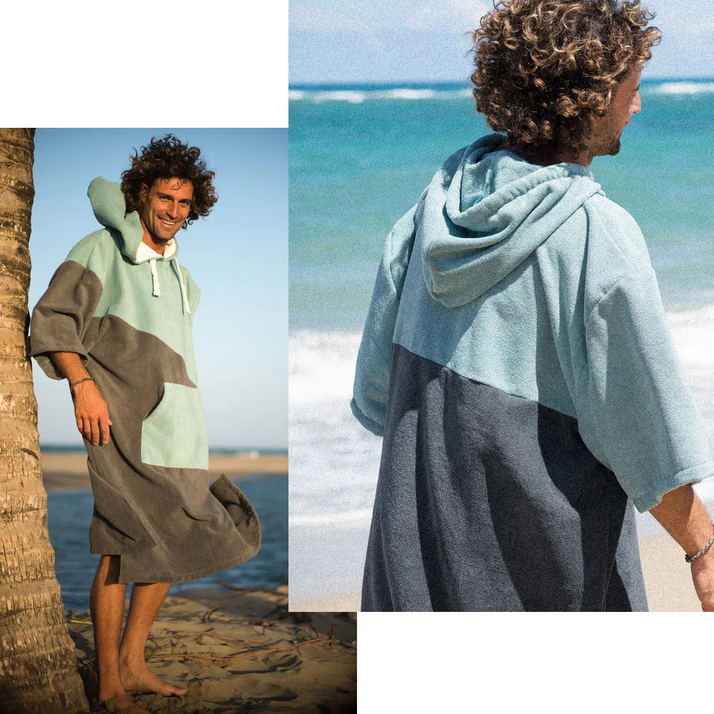 Swimming Diving Hooded Bathrobe Thicken Changing Robe Poncho Keep Warm Microfiber Towel Wind proof Winter Surfing Quick Dry Coat 2