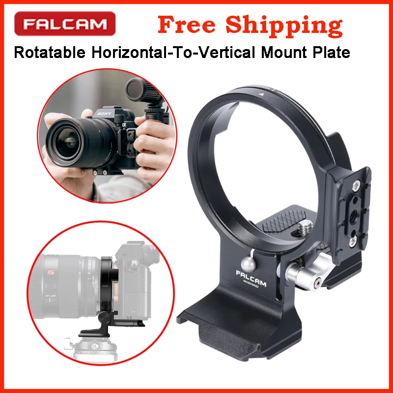 

FALCAM 3304 Rotatable Horizontal-To-Vertical Mount Plate Quick Release Circular Half Cage For Sony α6000/α6600/A7C DSLR Camera