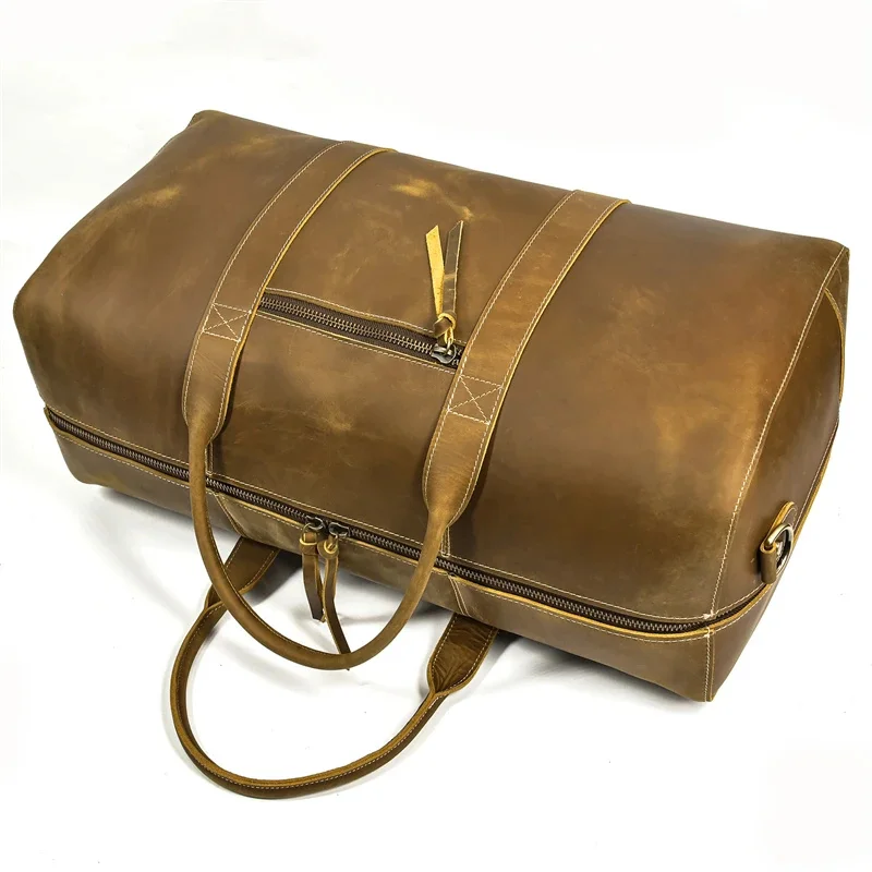 Brown Leather Duffle Bag For Men