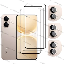Premium Full Cover Tempered Glass Screen Protector with Camera Lens Film for Vivo V70 Lite 5G (Buy 3Glass Get 3Lens)