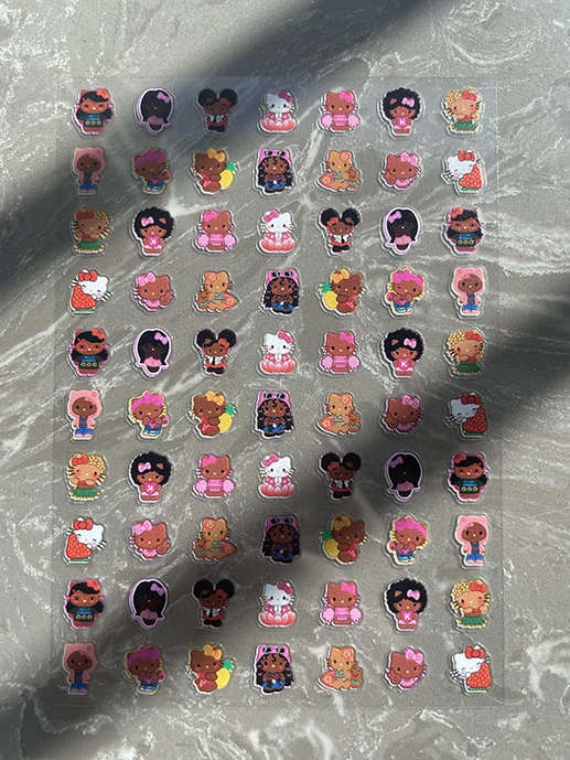 방수 1pcs Pvc 미니 헬로키티 문구 스티커 네일 아트 장식 노트북 병 상자 전화 케이스 키보드 친구 선물