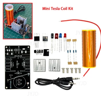 1 Set Mini Kit Bobina Tesla 15W Mini Musica Bobina di Tesla Altoparlante al Plasma Tesla Trasmissione Wireless DC 15-24V Kit FAI DA TE