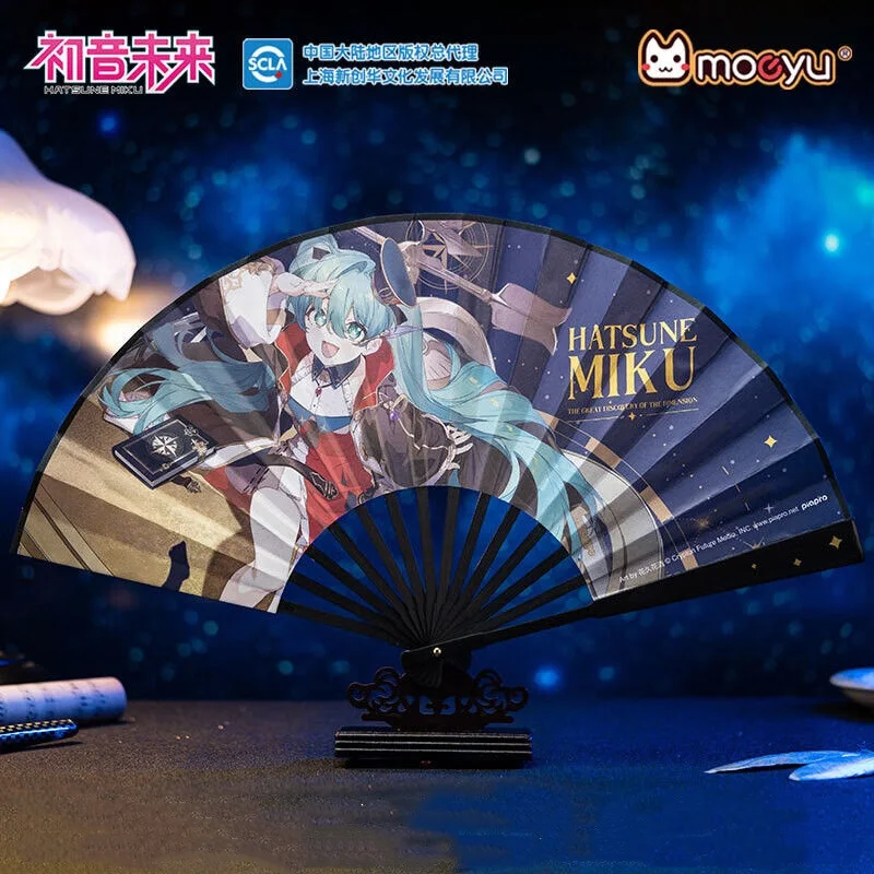 

Новинка Hatsune Miku бумажный складной веер аниме Мику 8-дюймовая Складная модель веера игрушки реквизит для косплея Подарки настольные украшения коллекционные веера