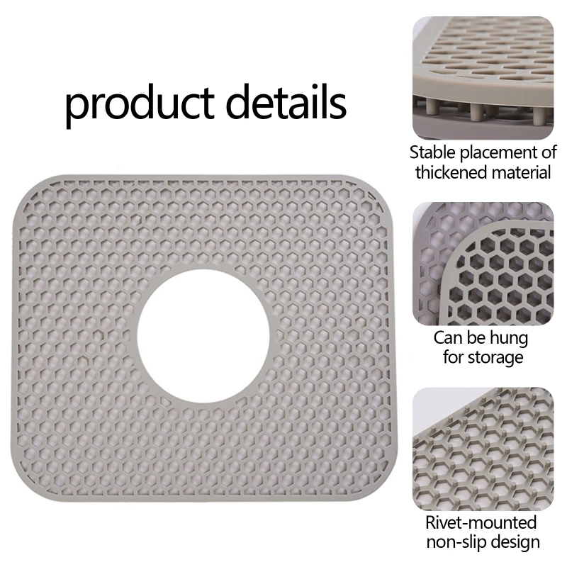 FETCOI 2X Silicone Sink Protector Mat Folding Heat Resistant Drain Pad Sink  Divider Mat 