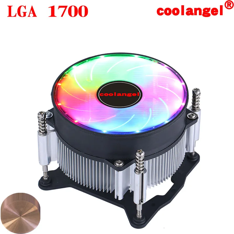 Led pc cpu cooler dissipador de calor núcleo de cobre 90mm pwm 4 pinos ventilador de