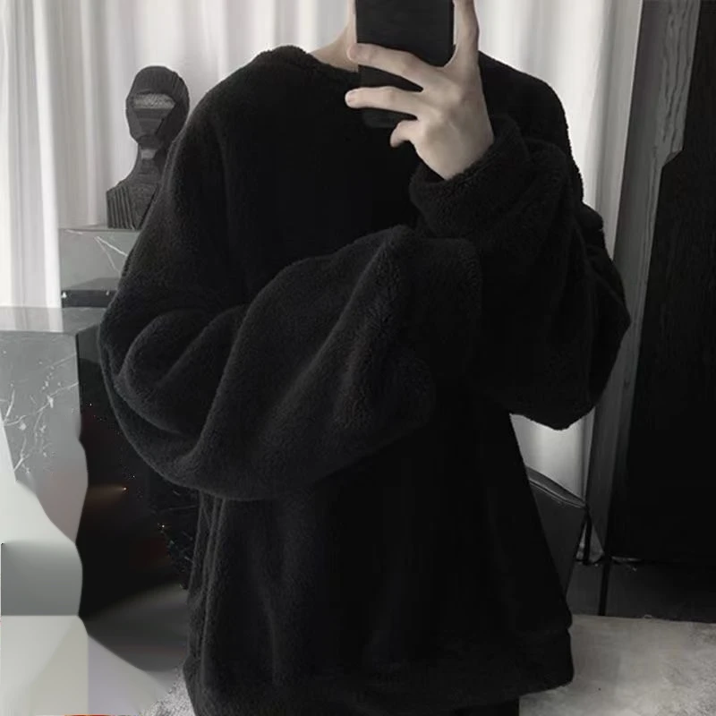 Fashionable cashmere men, plush and thick couples, loose cotton jackets, excess fat_voghion.com