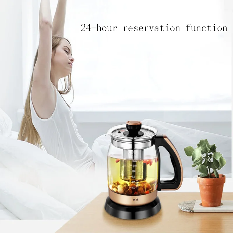 Portable Water Kettle Health Glass Kettle 1.2L Tea Maker Electric Teapot Insulation Electric Water Cooker Water Boiling Pot 220v 3