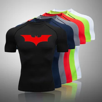 NUOVA T-shirt a compressione da uomo Abbigliamento sportivo estivo T-shirt da corsa Elastico ad asciugatura rapida Top sportivi T-shirt da allenamento per palestra da uomo