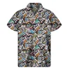 2024 Retro Music Tape Record 3D Print Shirt Summer Hawaiian Shirts Men Y2k Tops Street Lapel Aloha Blouse Button Short Sleeves 1
