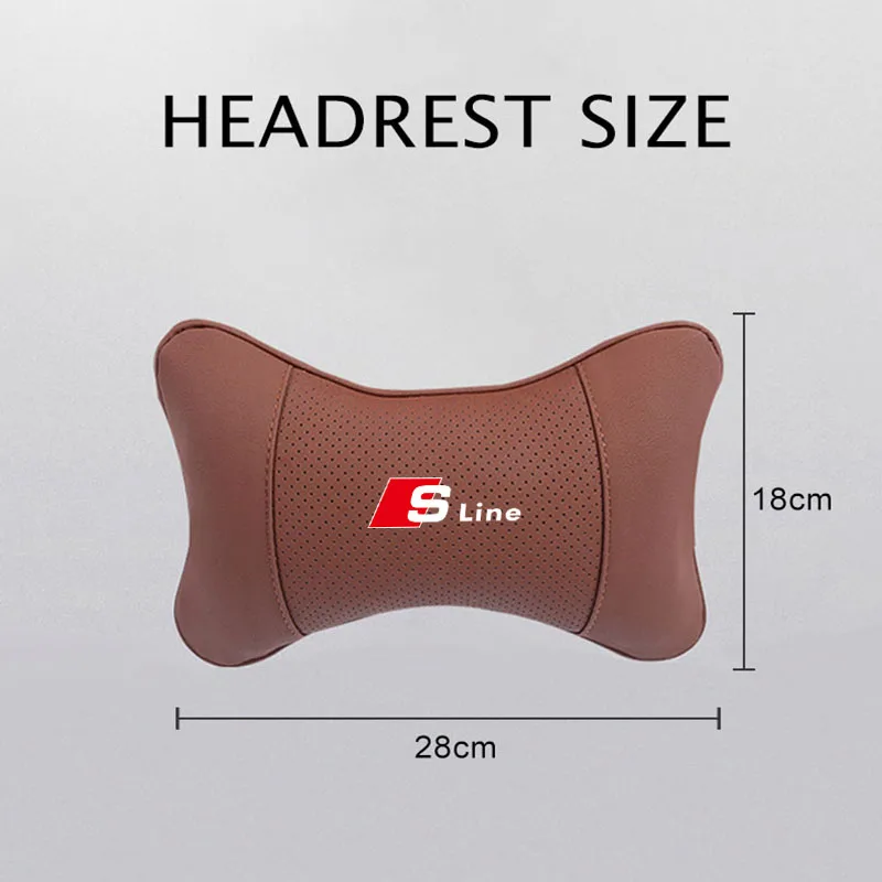 Car Seat Headrest Auto Neck Pillow 1Pcs for Audi Sline A3 A1 A4 B8 B7 A6 C7 A5 A7 A8 B9 B6 C6 Q2 Q3 Q5 Q7 Q8 TT S3 S4 S7 S8 car pillow