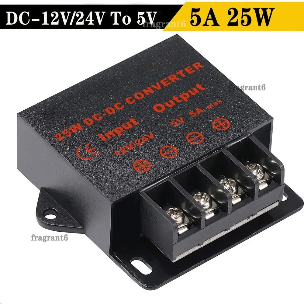 

Converter DC 12V 24V Step Down to DC 5V 5A 25W Voltage Regulator Power Adapter Module Transformer for Auto Car Truck Vehicle