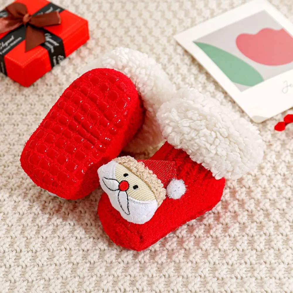 Warm Lamb wool Christmas Baby Socks Anti Slip Soft Newborn Floor Sock Thicken Santa Claus New Year Toddler Socks Autumn