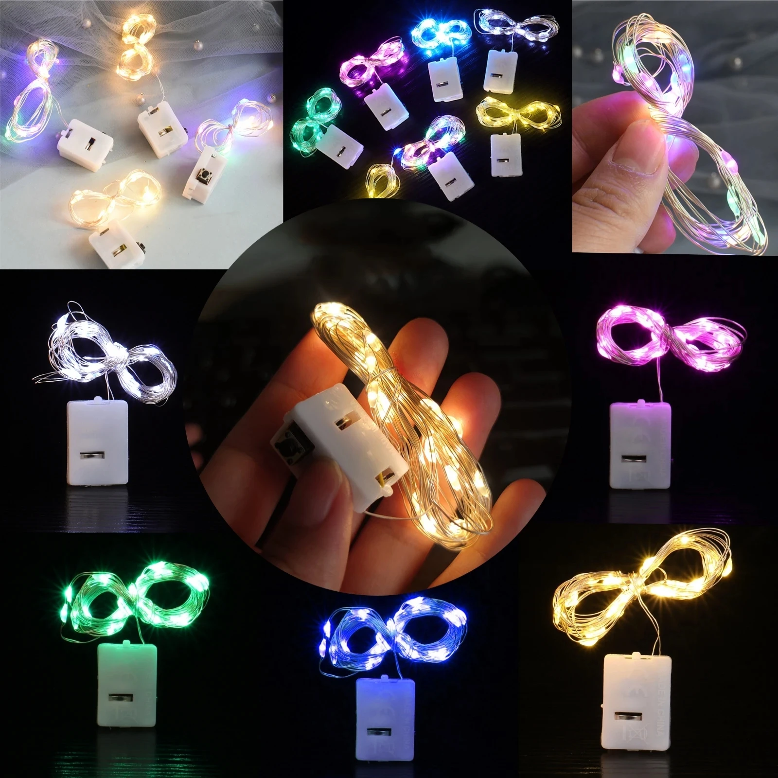 2/5/10Pcs 8colors Decorations Lights For Bedroom Garden Birthday Wedding Wedding Party Christmas Easter Decor Battery Powered