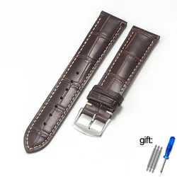 Premium Genuine Leather Watchband - Elegant Watch Strap & Bracelet in Cowhide - 20mm (Brown pin clasp)