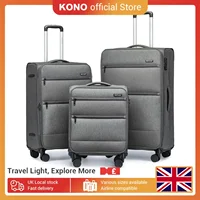 British Traveller Suitcase Lightweight Durable Check in Hold Luggage with TSA Lock and 4 Spinner Wheels